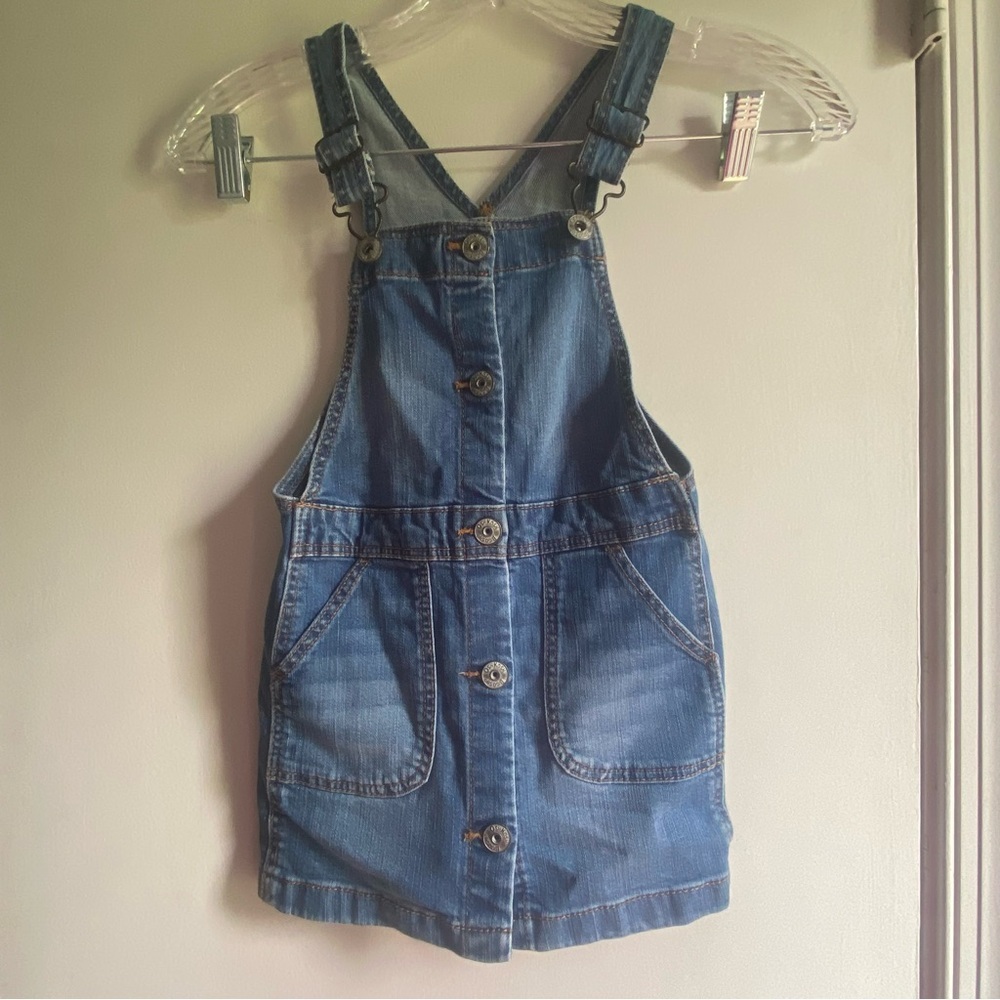 OshKosh B'gosh Blue Denim  Overall Dress Vestbak‎ 4T